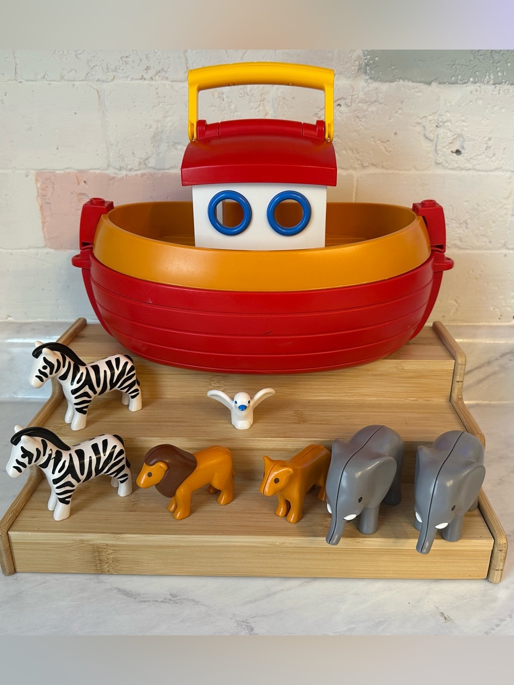 Playmobil 123 Take-Along Noah's Ark Lion  Zebra Elephant Dove Toy 2010 carry